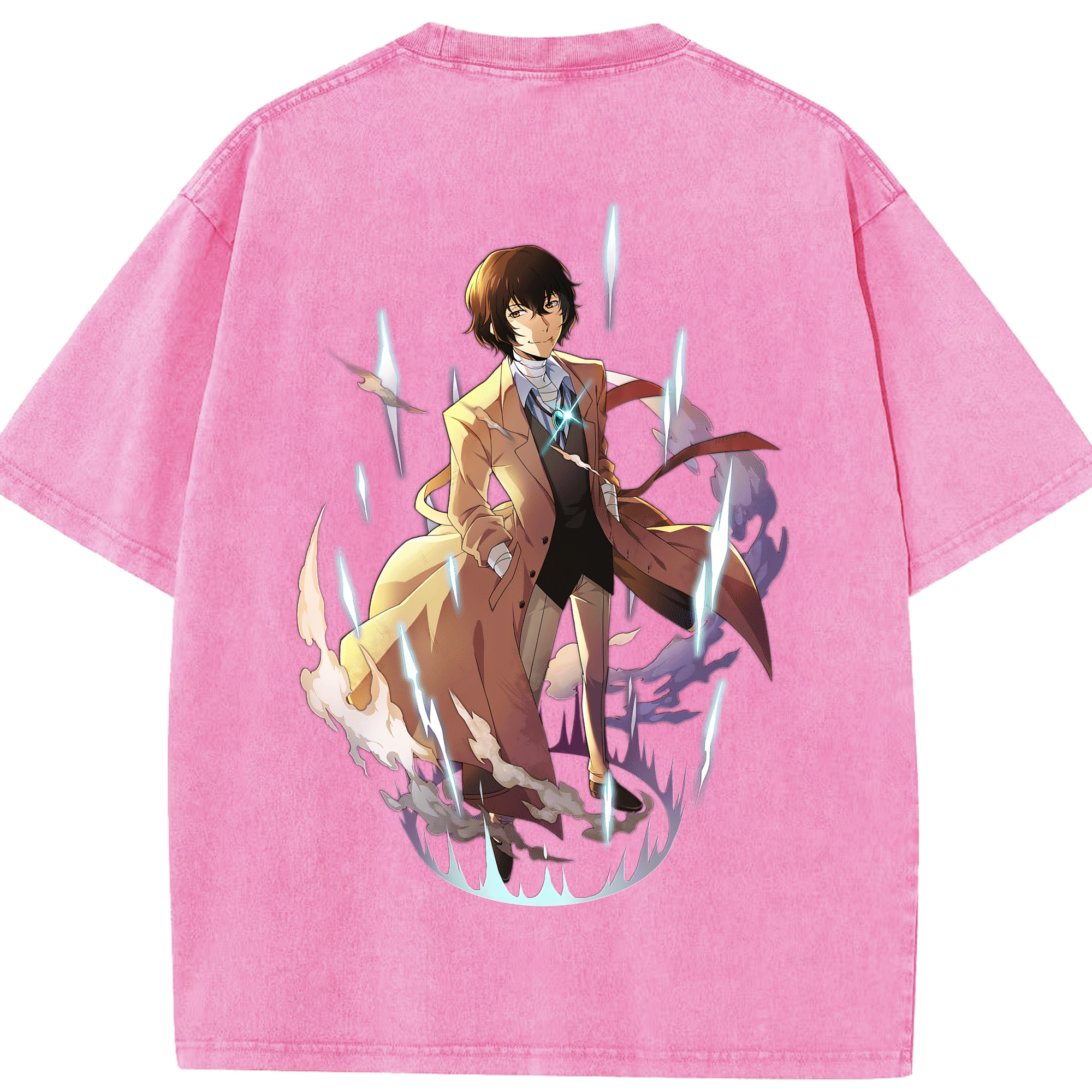 （画像用） 文豪ストレイドッグス Bungo Stray Dogs 綿100% ヴィンテージ風 半袖Tシャツ（背面プリント）